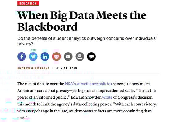 The Atlantic Examines Big Data in Education