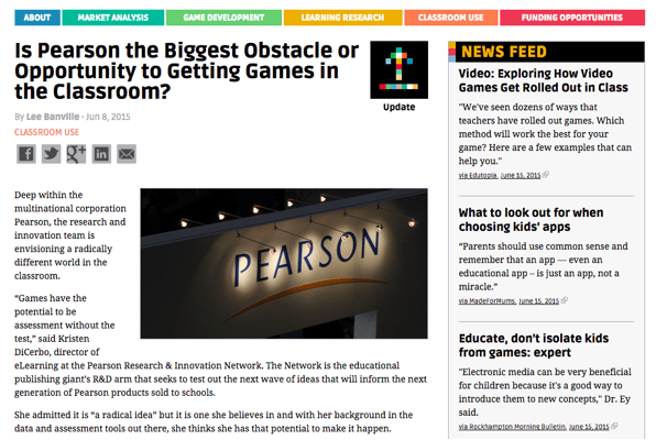 Is Pearson the Biggest Obstacle or Opportunity to Getting Games in the Classroom?