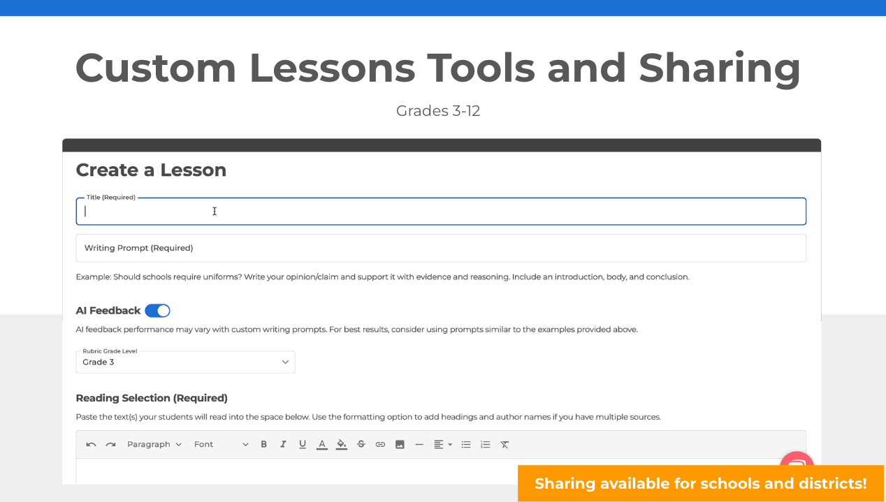 Custom Lesson Tool